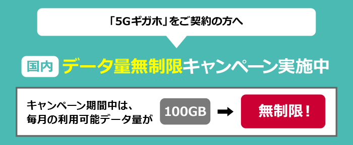 5Gギガホ データ量無制限キャンペーン
