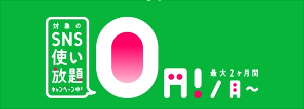 月額料金・データフリーオプションが最大2ヶ月間0円