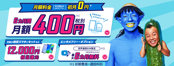 BIGLOBEモバイル 音声通話SIM特典