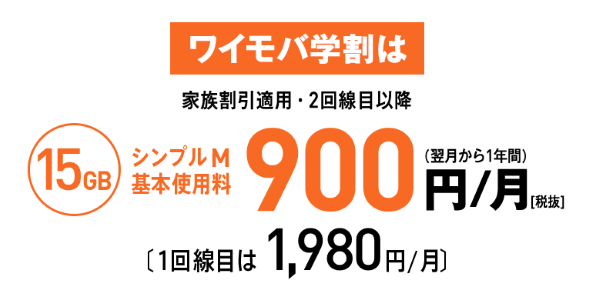 ワイモバ学割(家族)