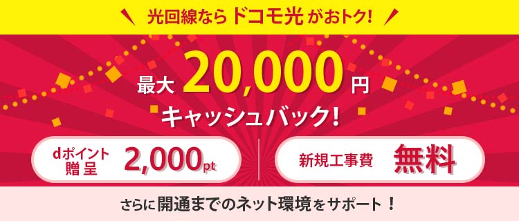 光回線なら、ドコモ光がおトク!