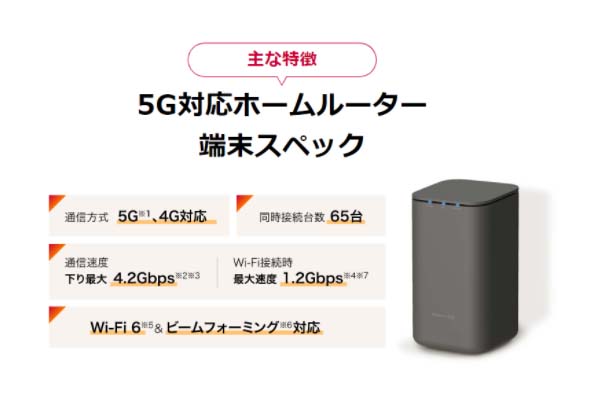 home 5G 最大速度 4.2Gbps！