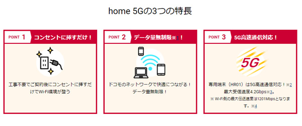home5Gの特徴の説明画像