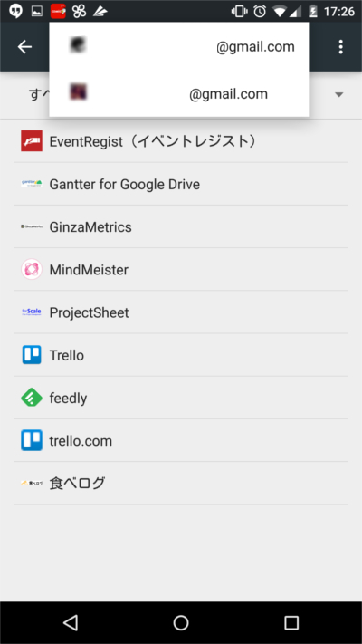 アカウントごとに管理できます