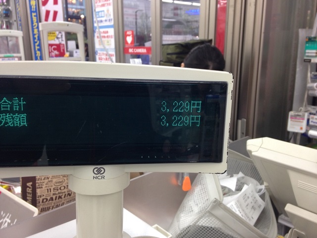初期費用として3,229円を支払う。
