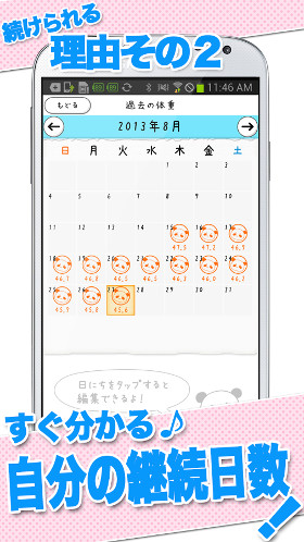 継続日数を教えてくれる