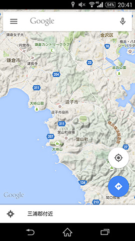 高低差がわかる地形表示