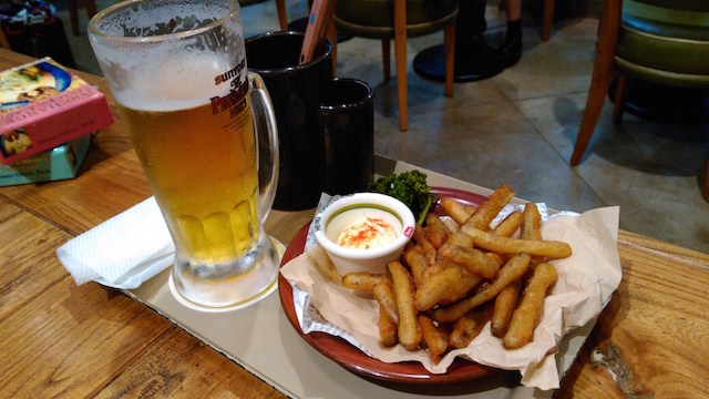 ビールと揚げ物