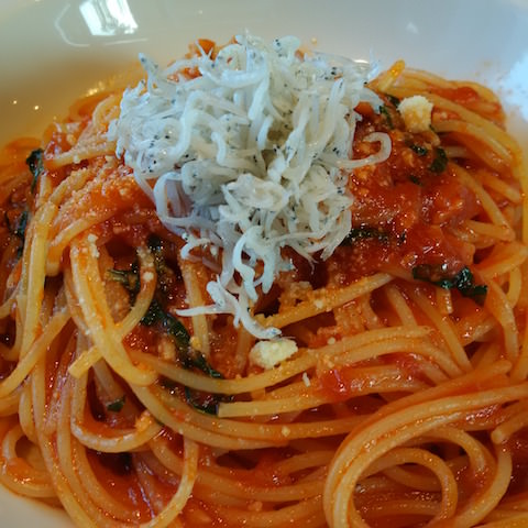パスタの写真。接写は結構寄ることができる