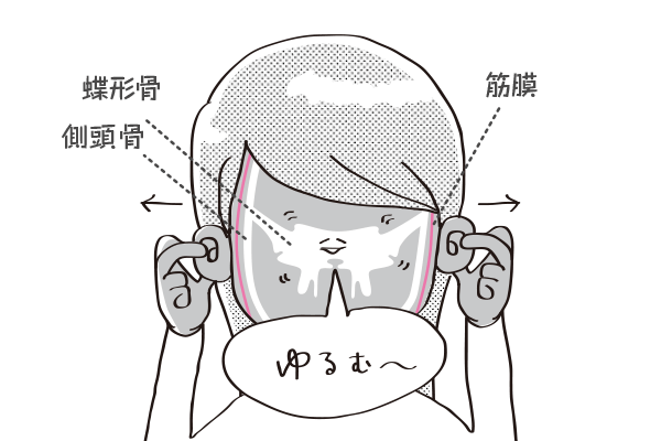 耳を側頭骨から、そっと浮かせるようなイメージ