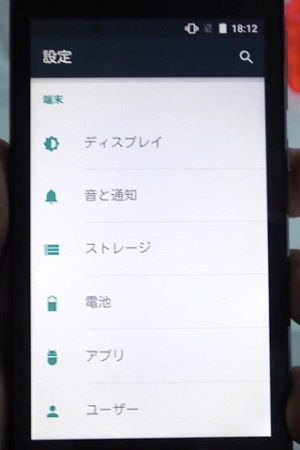 設定画面で確認できた項目(その1)