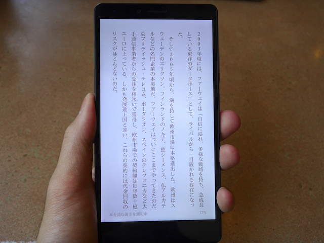 文章も鮮明かつ綺麗に表示される