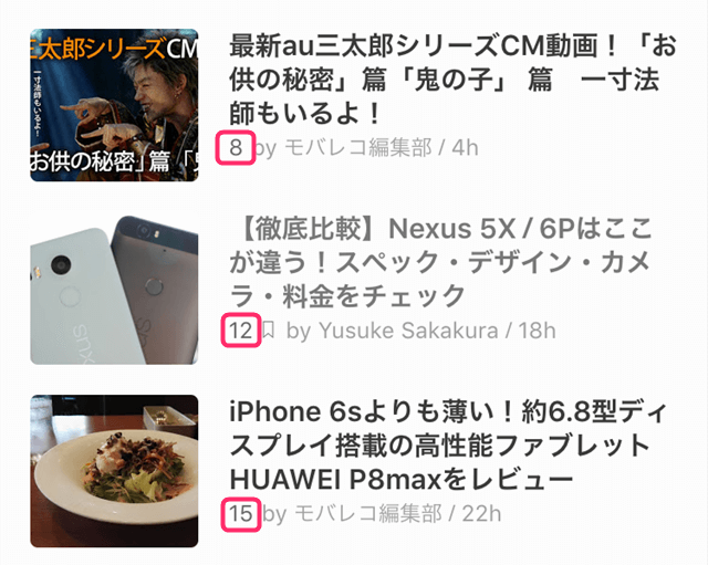 記事の左下にある数字はFacebookの「いいね!」数とGoogle+の「+1」数