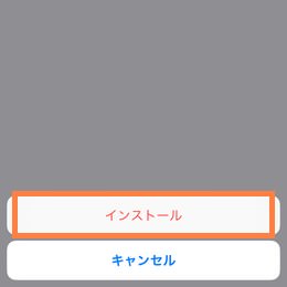 警告画面、インストールをタップ