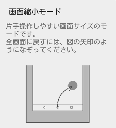 ホームボタンから左右にスワイプすると画面が縮小する