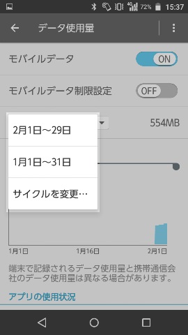 【サイクルを変更】をタップ