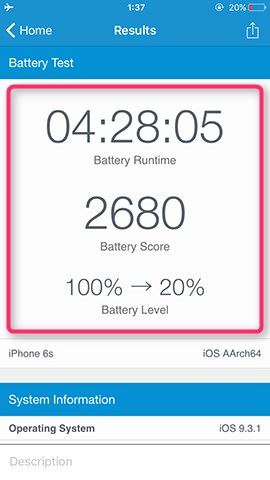 iPhone 6sでのバッテリー残量チェック