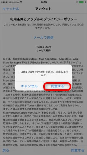 アカウントの言語を選択し、規約に同意する
