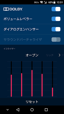 AXON mini 設定:詳細設定画面