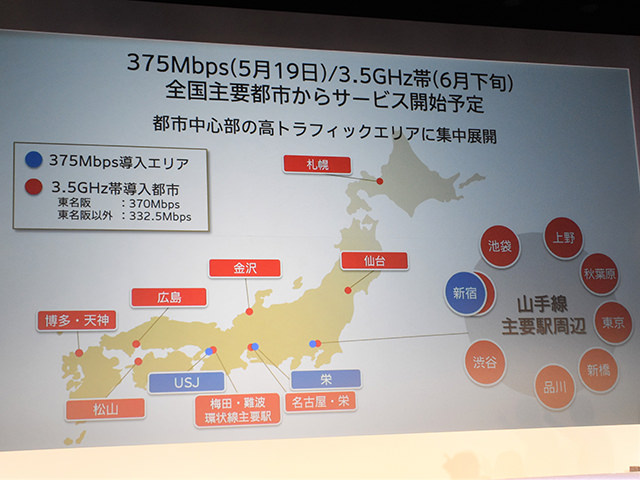 ドコモ2016夏 新商品発表会:最大375MbpsのCAは東名阪エリアから