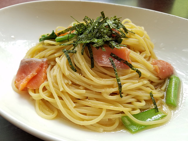 サーモンと小松菜のパスタ(自動モード)