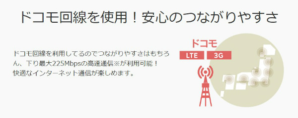 ドコモ回線を使用した楽天モバイル