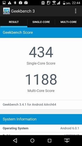 arrows SV F-03G:Geekbench 3でのスコア