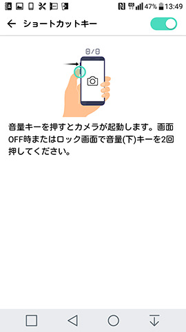 機能の有効化は右上のスイッチをオンにするだけでOK