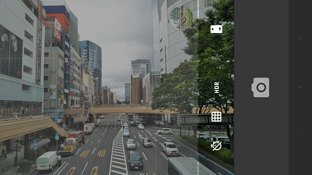 507SH 右上にあるメニューボタンからいくつかの設定変更が可能