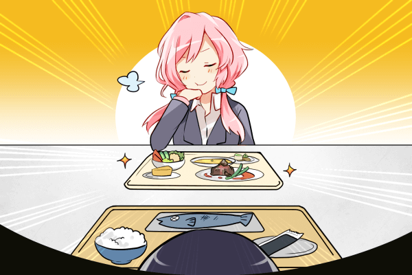 モバレコ通信コラム:「激安C定食vs高級フレンチ定食」社食で出逢う二人・・・