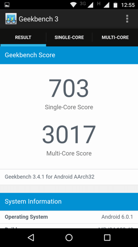 Geekbench3の実行結果