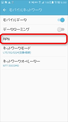 「APN」を選択