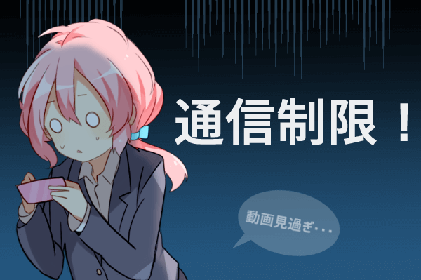 いきすぎると通信制限がかかる…