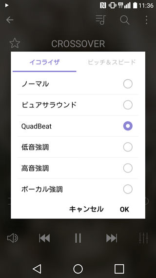 イコライザで好みの音に