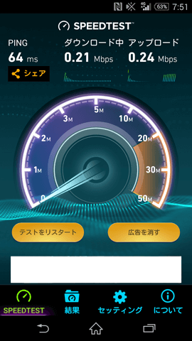 UQモバイル スピードテストアプリ