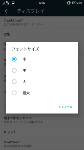 フォントサイズ設定