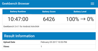 Mate 9のバッテリーベンチマークスコア