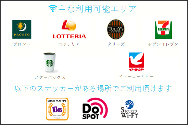 BIGLOBE Wi-Fiが使える主な利用可能エリア