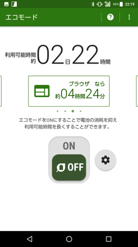 エコモード起動画面