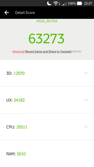 ZenFone 3のベンチマークスコア