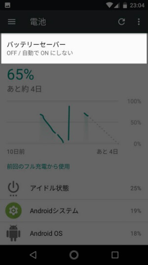 Android One X1 バッテリーセーバーを利用する