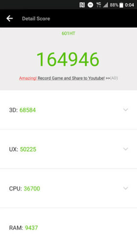 AnTuTu Benchmark v6.2.7のベンチマークスコア