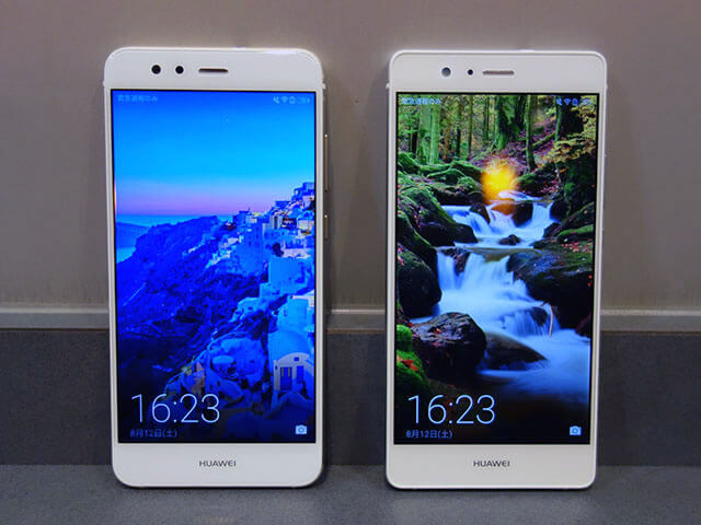 P10 lite(左)では角が丸みのあるデザインに