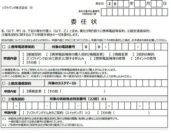 委任状はこのような用紙です
