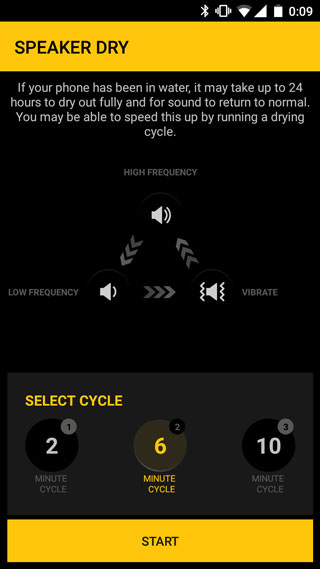 プリインストールアプリのSpeaker Dryを使ってスピーカーの乾燥を早める