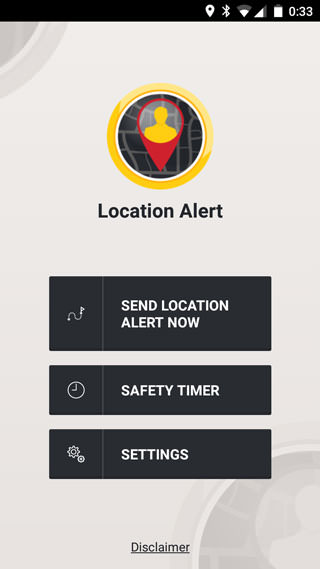 Location Alertで連絡先とメッセージを設定しておく
