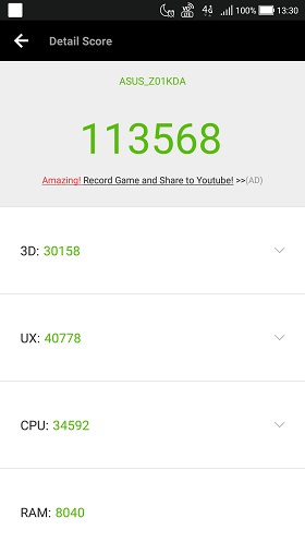 「ZenFone 4」のベンチマークスコア