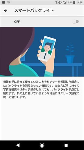 スマートバックライトをオンにすればOK