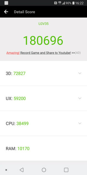 AnTuTu Benchmark v6.2.7のベンチマークスコア