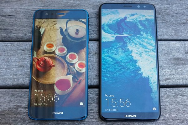 Mate 10 liteは画面占有率が高い